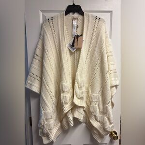 NWT TWINSET Wool Blend Open Sweater Poncho/Cardigan One Size
